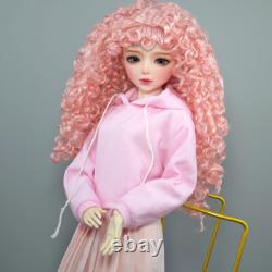 Poupée BJD 1/3 Fille Mignonne avec Vêtements Robe Chaussures Perruques Bouclées Ensemble Complet Cadeau Jouet