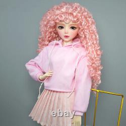 Poupée BJD 1/3 Fille Mignonne avec Vêtements Robe Chaussures Perruques Bouclées Ensemble Complet Cadeau Jouet