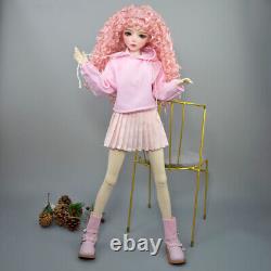 Poupée BJD 1/3 Fille Mignonne avec Vêtements Robe Chaussures Perruques Bouclées Ensemble Complet Cadeau Jouet