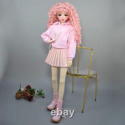 Poupée BJD 1/3 Fille Mignonne avec Vêtements Robe Chaussures Perruques Bouclées Ensemble Complet Cadeau Jouet