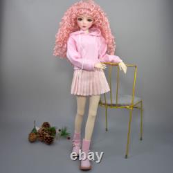 Poupée BJD 1/3 Fille Mignonne avec Vêtements Robe Chaussures Perruques Bouclées Ensemble Complet Cadeau Jouet