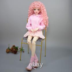 Poupée BJD 1/3 Fille Mignonne avec Vêtements Robe Chaussures Perruques Bouclées Ensemble Complet Cadeau Jouet