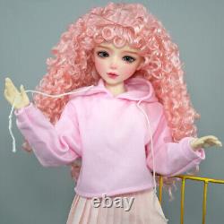 Poupée BJD 1/3 Fille Mignonne avec Vêtements Robe Chaussures Perruques Bouclées Ensemble Complet Cadeau Jouet