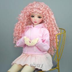 Poupée BJD 1/3 Fille Mignonne avec Vêtements Robe Chaussures Perruques Bouclées Ensemble Complet Cadeau Jouet