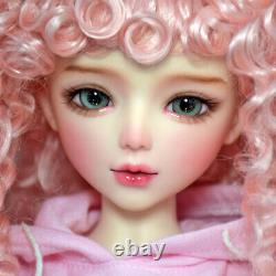 Poupée BJD 1/3 Fille Mignonne avec Vêtements Robe Chaussures Perruques Bouclées Ensemble Complet Cadeau Jouet