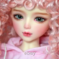Poupée BJD 1/3 Fille Mignonne avec Vêtements Robe Chaussures Perruques Bouclées Ensemble Complet Cadeau Jouet