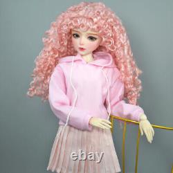 Poupée BJD 1/3 Fille Mignonne avec Vêtements Robe Chaussures Perruques Bouclées Ensemble Complet Cadeau Jouet