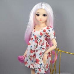 Poupée BJD 1/3 Jouet 24 pouces Fille Poupée Perruques Longues en Dégradé Robe Chaussures Ensemble Complet Cadeau