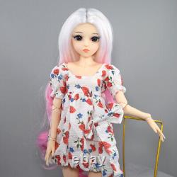 Poupée BJD 1/3 Jouet 24 pouces Fille Poupée Perruques Longues en Dégradé Robe Chaussures Ensemble Complet Cadeau