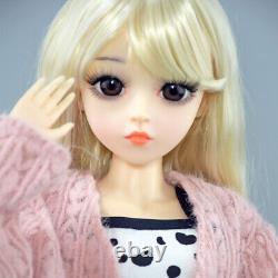 Poupée BJD 1/3 Jouet 24 pouces Fille Poupée avec Costume de Mode Perruques Blondes Ensemble Complet