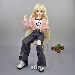 Poupée BJD 1/3 Jouet 24 pouces Fille Poupée avec Costume de Mode Perruques Blondes Ensemble Complet