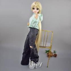 Poupée BJD 1/3 Jouet 24 pouces Poupée Fille Longues Perruques Blondes Vêtements Pantalons Chaussures Ensemble Complet