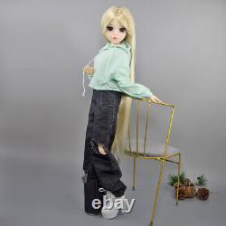 Poupée BJD 1/3 Jouet 24 pouces Poupée Fille Longues Perruques Blondes Vêtements Pantalons Chaussures Ensemble Complet