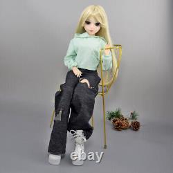 Poupée BJD 1/3 Jouet 24 pouces Poupée Fille Longues Perruques Blondes Vêtements Pantalons Chaussures Ensemble Complet