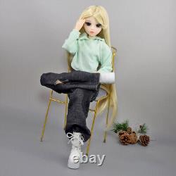 Poupée BJD 1/3 Jouet 24 pouces Poupée Fille Longues Perruques Blondes Vêtements Pantalons Chaussures Ensemble Complet