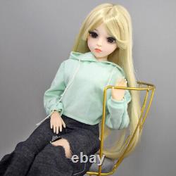 Poupée BJD 1/3 Jouet 24 pouces Poupée Fille Longues Perruques Blondes Vêtements Pantalons Chaussures Ensemble Complet