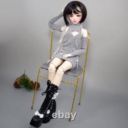 Poupée BJD 1/3 Jouet 56cm Fille + Robe en Pull + Chaussures + Perruques Ensemble Complet