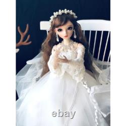Poupée BJD 1/3 Jouet 60cm Fille Poupée Yeux Changeables Perruques Longues Robe Jolie Ensemble Complet