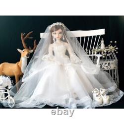 Poupée BJD 1/3 Jouet 60cm Fille Poupée Yeux Changeables Perruques Longues Robe Jolie Ensemble Complet