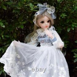 Poupée BJD 1/3 Jouet 60cm Poupée Princesse avec Maquillage Complet Ensemble de Vêtements Amovibles