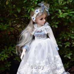 Poupée BJD 1/3 Jouet 60cm Poupée Princesse avec Maquillage Complet Ensemble de Vêtements Amovibles