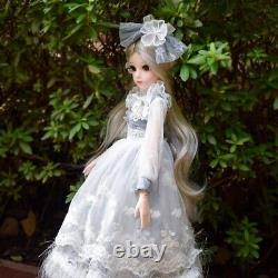 Poupée BJD 1/3 Jouet 60cm Poupée Princesse avec Maquillage Complet Ensemble de Vêtements Amovibles