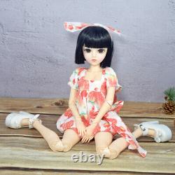 Poupée BJD 1/3 Jouet Corps de Fille à 18 Joints + Robe Perruques Courtes Ensemble Complet Cadeau Fini