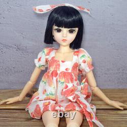 Poupée BJD 1/3 Jouet Corps de Fille à 18 Joints + Robe Perruques Courtes Ensemble Complet Cadeau Fini