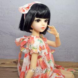 Poupée BJD 1/3 Jouet Corps de Fille à 18 Joints + Robe Perruques Courtes Ensemble Complet Cadeau Fini