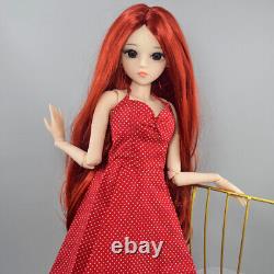 Poupée BJD 1/3 Jouet de 24 pouces Fille avec Robe Talons Hauts Perruques Longues et Ondulées Ensemble Complet