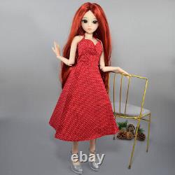 Poupée BJD 1/3 Jouet de 24 pouces Fille avec Robe Talons Hauts Perruques Longues et Ondulées Ensemble Complet