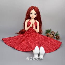 Poupée BJD 1/3 Jouet de 24 pouces Fille avec Robe Talons Hauts Perruques Longues et Ondulées Ensemble Complet