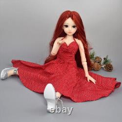 Poupée BJD 1/3 Jouet de 24 pouces Fille avec Robe Talons Hauts Perruques Longues et Ondulées Ensemble Complet