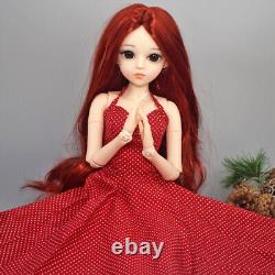 Poupée BJD 1/3 Jouet de 24 pouces Fille avec Robe Talons Hauts Perruques Longues et Ondulées Ensemble Complet