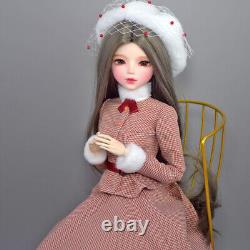 Poupée BJD 1/3 de 22 pouces avec corps de femme et ensemble complet de tenues à la mode