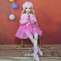 Poupée BJD 1/3 de 22 pouces de hauteur avec robe de mode, chapeau, chaussettes, chaussures - Ensemble complet de jouets.
