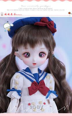 Poupée BJD 1/4 ENSEMBLE COMPLET Figurines articulées en résine Yeux Maquillage de visage Jouet Fille Cadeau