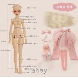 Poupée BJD 1/4 Fille Femme Ensemble Complet Yeux Perruque Vêtements Maquillage Cheveux Jouets CADEAU