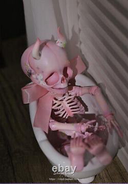 Poupée BJD 1/6 en résine rose avec squelette mobile, articulations et maquillage à cornes, jouets de fantaisie