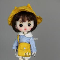 Poupée BJD 1/8 Fille en Résine Jouet Ensemble Complet Tenues de Maternelle Yeux Maquillage Visage Cheveux