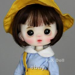 Poupée BJD 1/8 Fille en Résine Jouet Ensemble Complet Tenues de Maternelle Yeux Maquillage Visage Cheveux