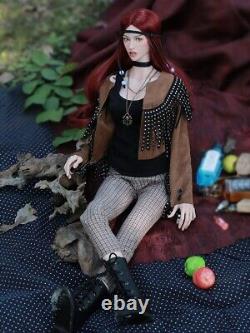 Poupée BJD Femme Fille Jouets Yeux en Résine+Cheveux Rouges+Vêtements+Maquillage SET COMPLET