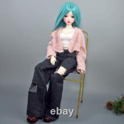 Poupée BJD Femme de 22 pouces avec corps à articulations mécaniques et ensemble complet de vêtements de mode