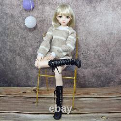 Poupée BJD Fille 1/3 Jouet Maquillage du Visage Fini Tenues Amovibles Perruques Ensemble Complet Cadeau