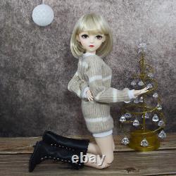 Poupée BJD Fille 1/3 Jouet Maquillage du Visage Fini Tenues Amovibles Perruques Ensemble Complet Cadeau