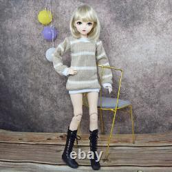 Poupée BJD Fille 1/3 Jouet Maquillage du Visage Fini Tenues Amovibles Perruques Ensemble Complet Cadeau