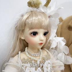 Poupée BJD Fille de 24 pouces avec maquillage amélioré, yeux, perruques, robe de mariage, chaussures - Ensemble complet de jouet