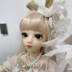 Poupée BJD Fille de 24 pouces avec maquillage amélioré, yeux, perruques, robe de mariage, chaussures - Ensemble complet de jouet