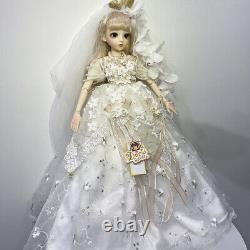 Poupée BJD Fille de 24 pouces avec maquillage amélioré, yeux, perruques, robe de mariage, chaussures - Ensemble complet de jouet