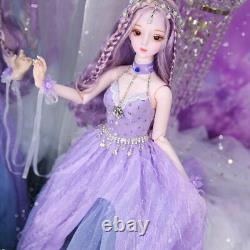 Poupée BJD Princesse Fille Coffret Complet Maquillage Yeux Perruques Vêtements Chaussures Cadeau de Noël